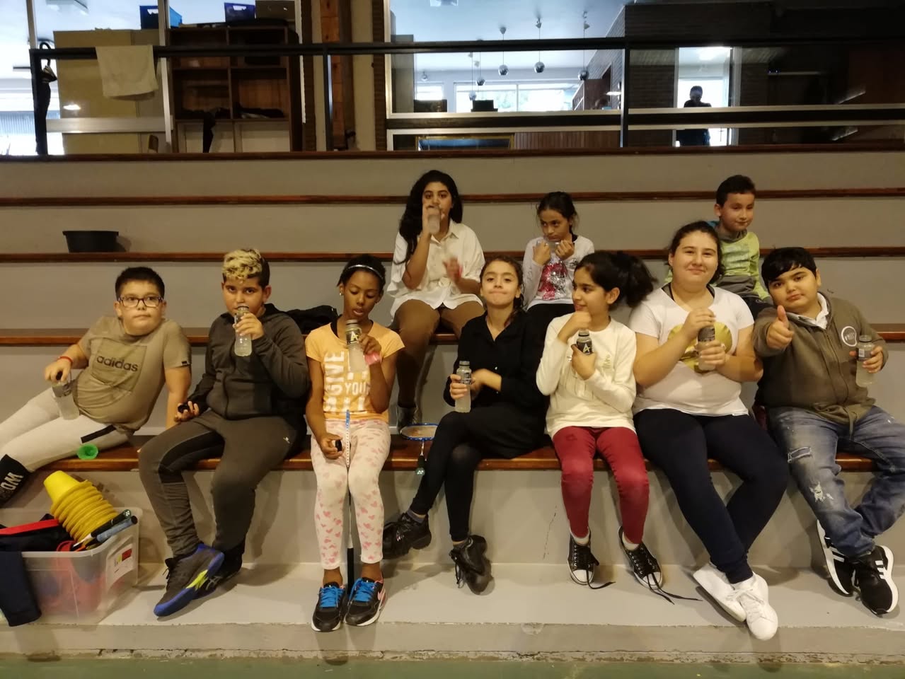 Les élèves de P5 pour l’activité place Rogier