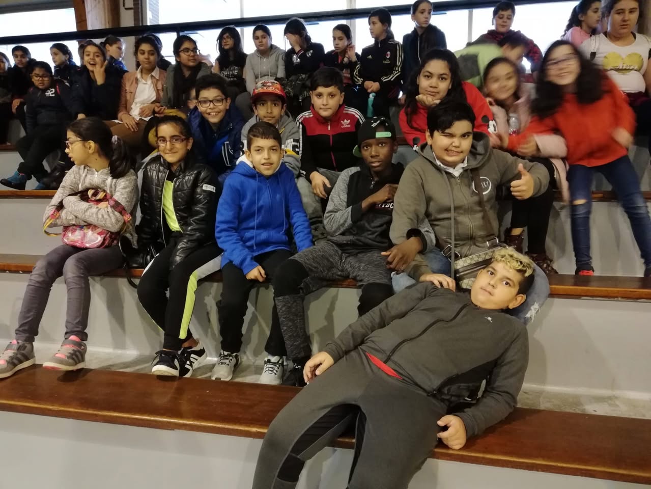 Les élèves de P5 pour l’activité place Rogier