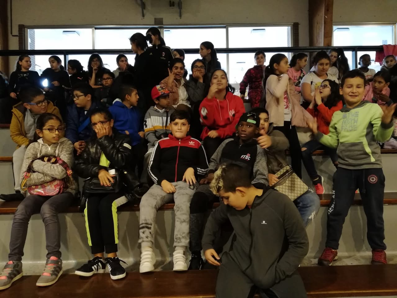 Les élèves de P5 pour l’activité place Rogier