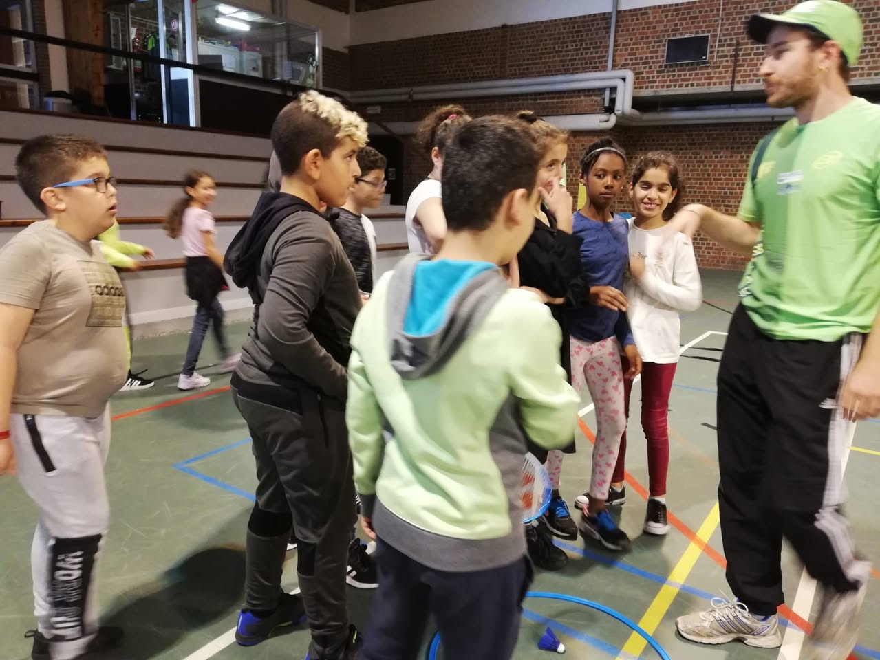 Les élèves de P5 pour l’activité place Rogier