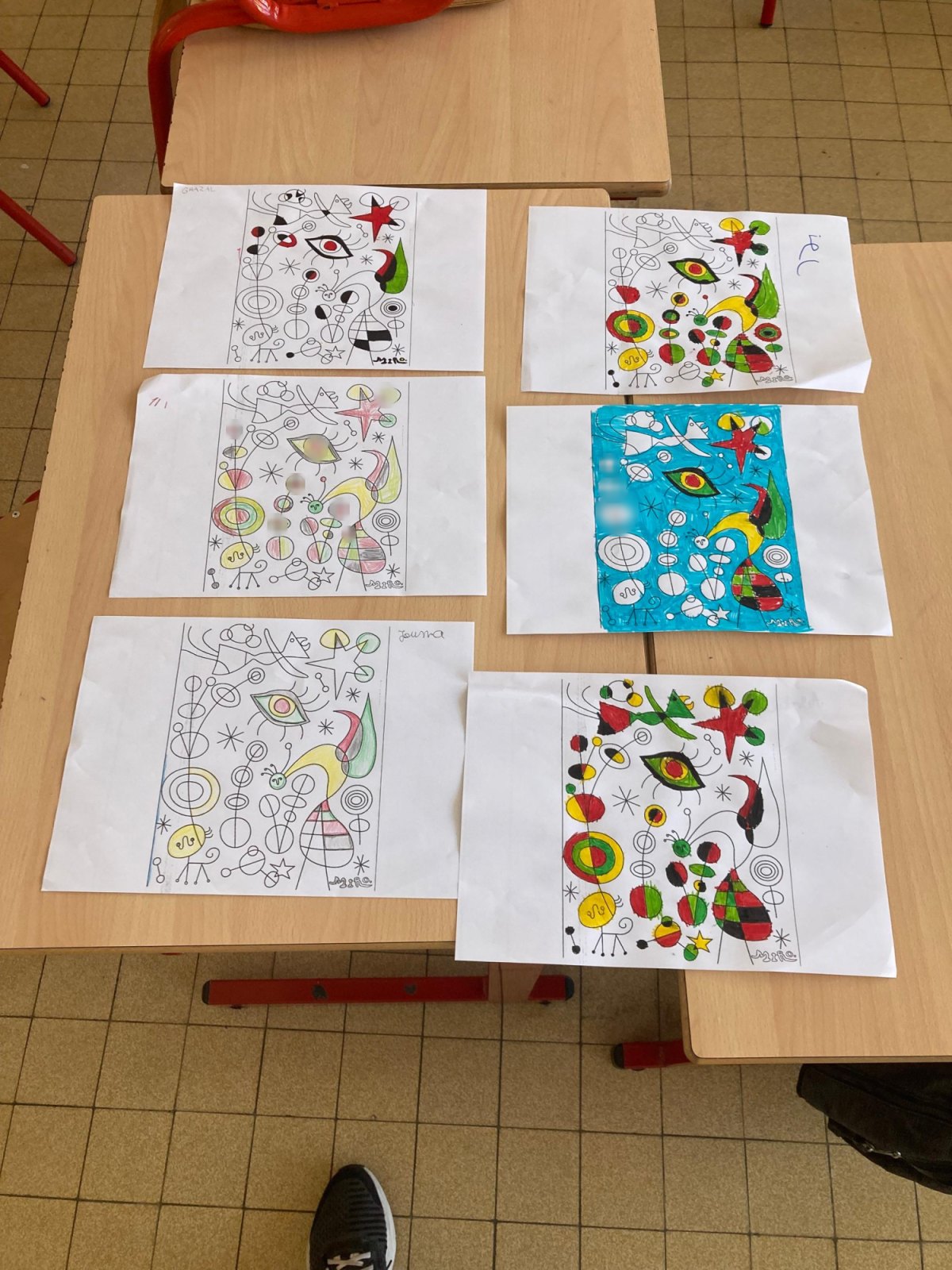 À la découverte de l'artiste Miró (classe P2A)
