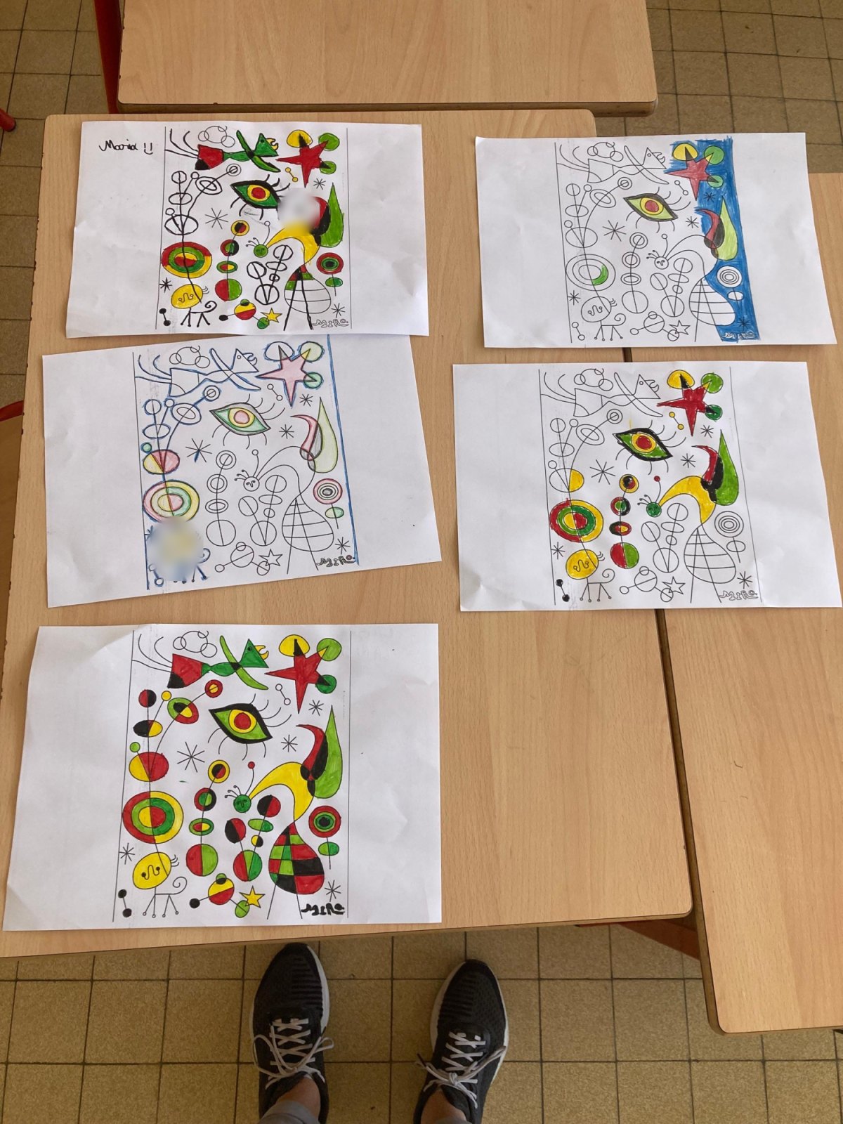 À la découverte de l'artiste Miró (classe P2A)