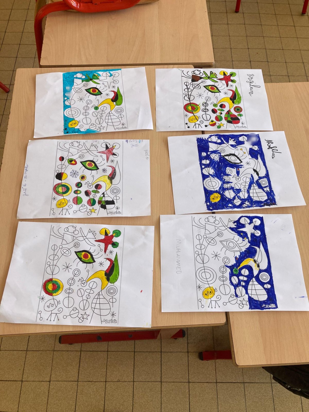 À la découverte de l'artiste Miró (classe P2A)